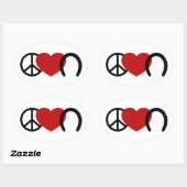 Sticker Ovale L'amour de la paix (Feuille)