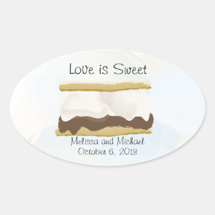 Sticker Ovale L'Amour Des Smores Est Doux
