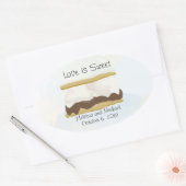 Sticker Ovale L'Amour Des Smores Est Doux (Enveloppe)