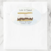 Sticker Ovale L'Amour Des Smores Est Doux (Sac)