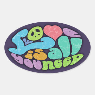 Sticker Ovale L'amour est tout ce dont vous avez besoin II