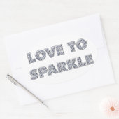 Sticker Ovale L'Amour Pour Étinceler (Enveloppe)