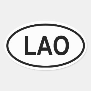 Sticker Ovale Laos "LAO"