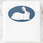 Sticker ovale lapin blanc (Sac)