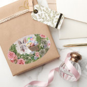 Sticker Ovale Lapin de vacances