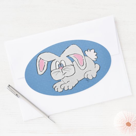 Sticker Ovale Lapin Lapin (Enveloppe)