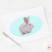 Sticker Ovale Lapin Mignon Kawaii (Enveloppe)