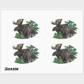 Sticker Ovale L'art de l'orignal (Feuille)