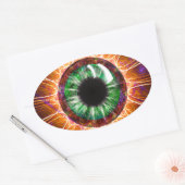 Sticker Ovale L'art fractal des yeux de Tesla (Enveloppe)