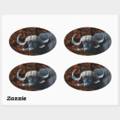 Sticker Ovale L'art imaginaire de Buffalo (Feuille)