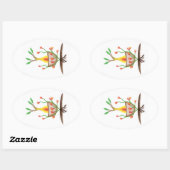 Sticker Ovale L'art Plante de l'enfant (Feuille)