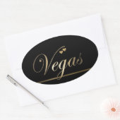 Sticker Ovale Las Vegas noir et or (Enveloppe)