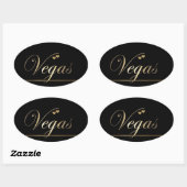 Sticker Ovale Las Vegas noir et or (Feuille)