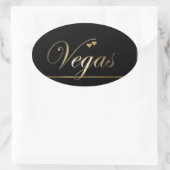 Sticker Ovale Las Vegas noir et or (Sac)