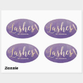 Sticker Ovale Lashes maquillage Artiste Gold Script Élégant viol (Feuille)