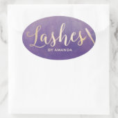 Sticker Ovale Lashes maquillage Artiste Gold Script Élégant viol (Sac)
