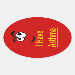 Sticker Ovale L'asthme alerte l'autocollant pour enfants