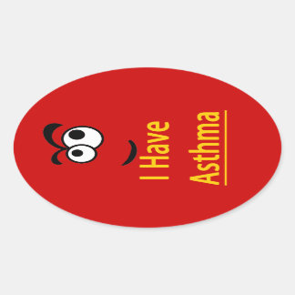Sticker Ovale L'asthme alerte l'autocollant pour enfants