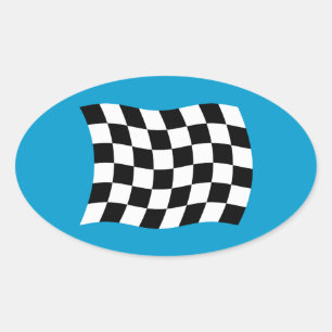 Sticker Ovale L'autocollant Drapeau à damier