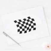 Sticker Ovale L'autocollant Drapeau à Damier (Enveloppe)