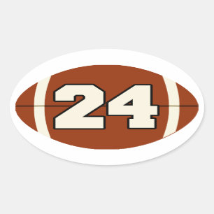 Sticker Ovale L'autocollant du football du numéro 24