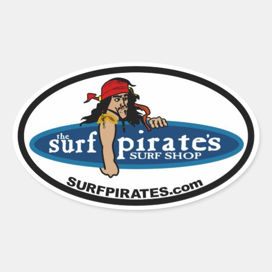 Sticker Ovale l'autocollant SURF SHOP du surfpirate (4) (Devant)