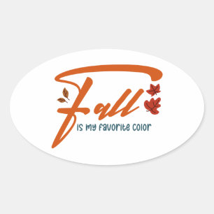 Sticker Ovale L'automne est ma couleur préférée – Esthétique aut
