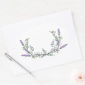 Sticker Ovale Lavande et Eucalyptus (Enveloppe)