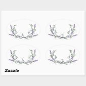 Sticker Ovale Lavande et Eucalyptus (Feuille)