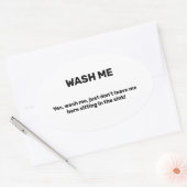 Sticker Ovale LAVE-MOI Texte personnalisé drôle Sale (Enveloppe)
