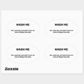 Sticker Ovale LAVE-MOI Texte personnalisé drôle Sale (Feuille)