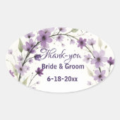 Sticker Ovale Lavender Lilac Floral Arch Wedding (Devant)
