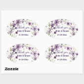 Sticker Ovale Lavender Lilac Floral Arch Wedding (Feuille)