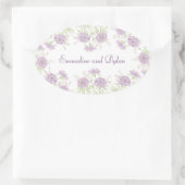 Sticker Ovale Lavender Purple Rose Wedding (Sac)