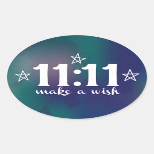 Sticker Ovale le 11h11, font un souhait