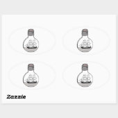 Sticker Ovale Le bateau dans l'ampoule en verre (Feuille)