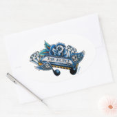 Sticker Ovale Le Blues Harmonica Flash Art (Enveloppe)