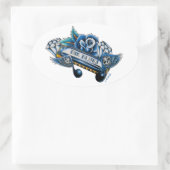 Sticker Ovale Le Blues Harmonica Flash Art (Sac)