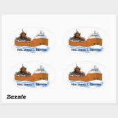 Sticker Ovale Le cargo des Grands Lacs James L. Oberstar (Feuille)