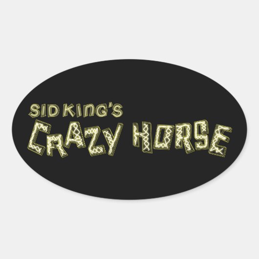 Sticker Ovale le cheval fou de sid king (Devant)