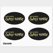 Sticker Ovale le cheval fou de sid king (Feuille)
