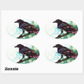 Sticker Ovale Le Corbeau (Feuille)