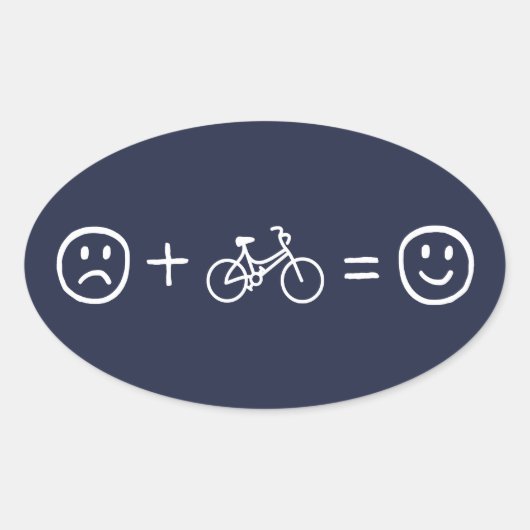 Sticker Ovale Le Cyclisme Vous Rend Heureux (Devant)