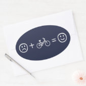 Sticker Ovale Le Cyclisme Vous Rend Heureux (Enveloppe)
