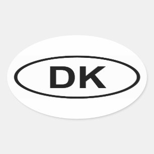 Sticker Ovale Le Danemark "DK "