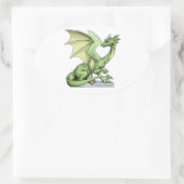 Sticker Ovale Le dragon de pierre de naissance d’août : Peridot (Sac)