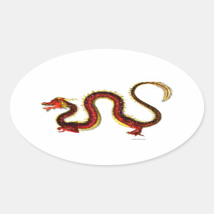 Sticker Ovale Le dragon de Ruby