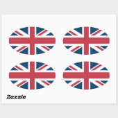 Sticker Ovale Le drapeau britannique Union Jack (Feuille)