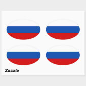 Sticker Ovale Le drapeau de la Russie (Feuille)