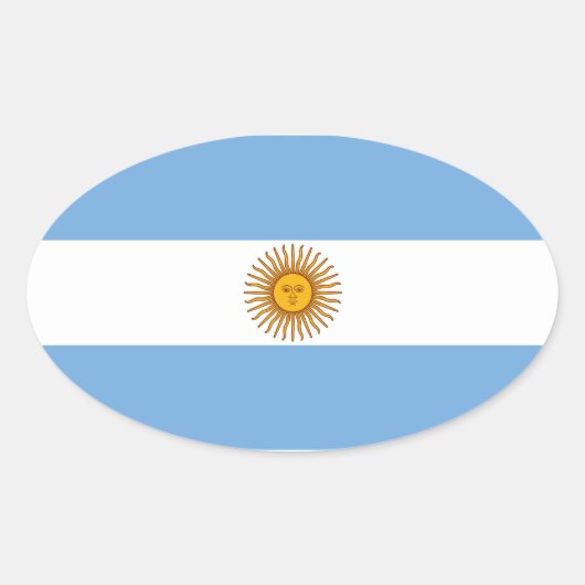 Sticker Ovale Le drapeau de l'Argentine (Devant)